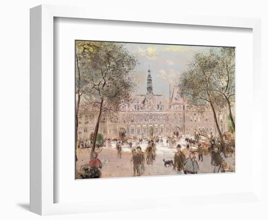 Place De L'Hotel-De-Ville, Paris-Jean Francois Raffaelli-Framed Giclee Print