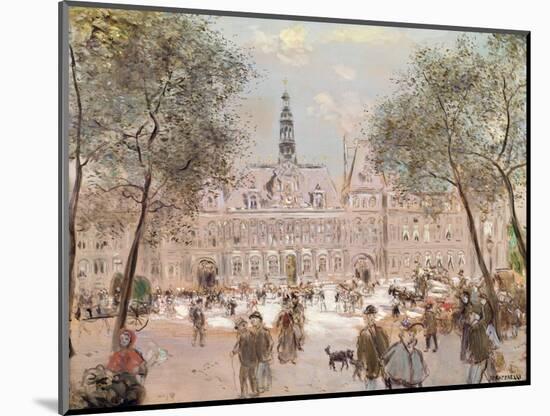 Place De L'Hotel-De-Ville, Paris-Jean Francois Raffaelli-Mounted Giclee Print