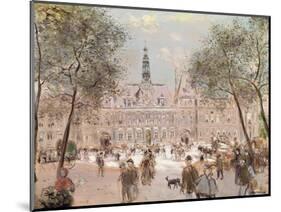 Place De L'Hotel-De-Ville, Paris-Jean Francois Raffaelli-Mounted Giclee Print