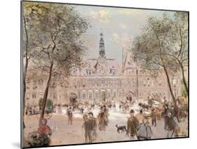 Place De L'Hotel-De-Ville, Paris-Jean Francois Raffaelli-Mounted Giclee Print
