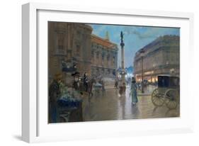 Place De L'Opera, Paris-Georges Stein-Framed Giclee Print