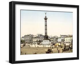 Place De La Bastille, Paris, Pub. 1900-null-Framed Giclee Print