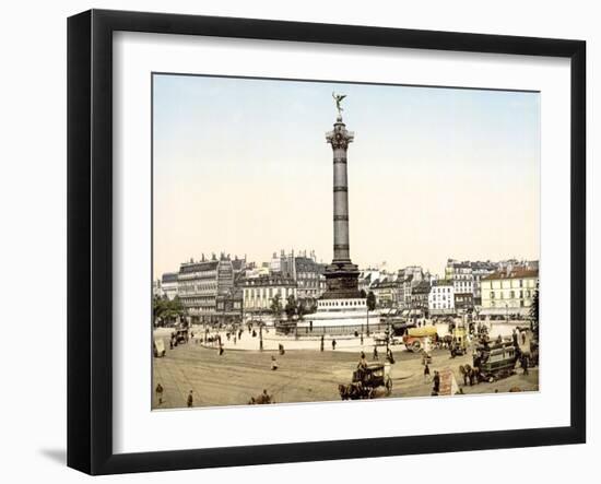 Place De La Bastille, Paris, Pub. 1900-null-Framed Giclee Print
