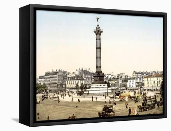 Place De La Bastille, Paris, Pub. 1900-null-Framed Stretched Canvas