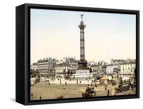 Place De La Bastille, Paris, Pub. 1900-null-Framed Stretched Canvas