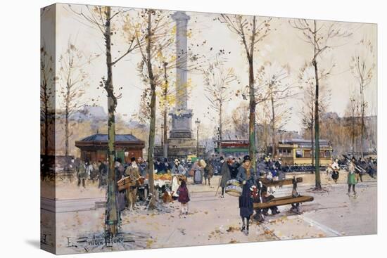 Place De La Bastille, Paris-Eugene Galien-Laloue-Stretched Canvas