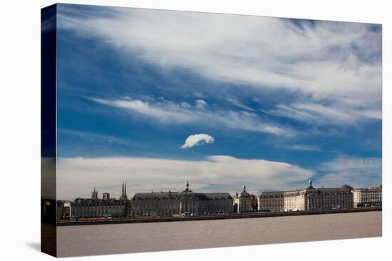 Place De La Bourse Along the Garonne River, Bordeaux, Gironde, Aquitaine, France-null-Stretched Canvas