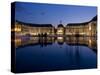 Place De La Bourse at Night, Bordeaux, Aquitaine, France, Europe-Charles Bowman-Stretched Canvas