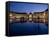 Place De La Bourse at Night, Bordeaux, Aquitaine, France, Europe-Charles Bowman-Framed Stretched Canvas