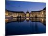 Place De La Bourse at Night, Bordeaux, Aquitaine, France, Europe-Charles Bowman-Mounted Photographic Print