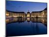 Place De La Bourse at Night, Bordeaux, Aquitaine, France, Europe-Charles Bowman-Mounted Photographic Print