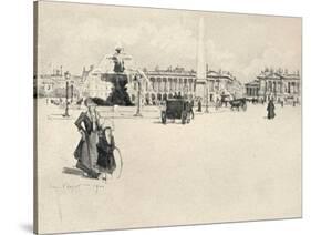 'Place de la Concorde', 1915-Eugene Bejot-Stretched Canvas