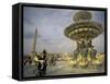 Place de la Concorde and Obelisque, Paris, France-David Barnes-Framed Stretched Canvas