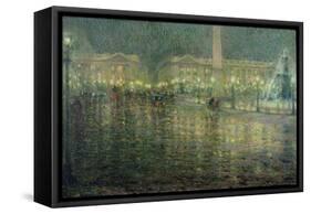 Place de la Concorde, c.1909-Henri Eugene Augustin Le Sidaner-Framed Stretched Canvas