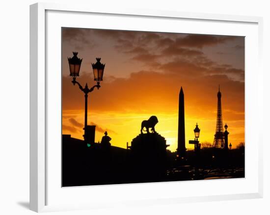 Place de la Concorde, Eiffel Tower, Obelisk, Paris, France-David Barnes-Framed Photographic Print