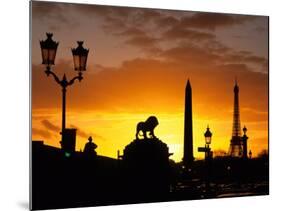 Place de la Concorde, Eiffel Tower, Obelisk, Paris, France-David Barnes-Mounted Photographic Print