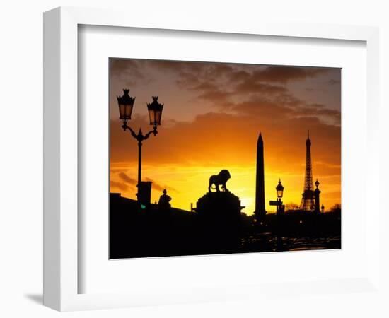 Place de la Concorde, Eiffel Tower, Obelisk, Paris, France-David Barnes-Framed Photographic Print