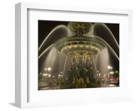 Place De La Concorde Fountains at Night, Paris, France, Europe-Pitamitz Sergio-Framed Photographic Print