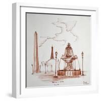 Place de la Concorde in Paris, France has one of the largest obelisks from ancient Egypt at its cen-Richard Lawrence-Framed Photographic Print