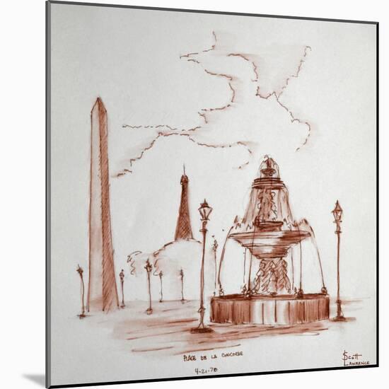 Place de la Concorde in Paris, France has one of the largest obelisks from ancient Egypt at its cen-Richard Lawrence-Mounted Photographic Print