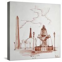 Place de la Concorde in Paris, France has one of the largest obelisks from ancient Egypt at its cen-Richard Lawrence-Stretched Canvas