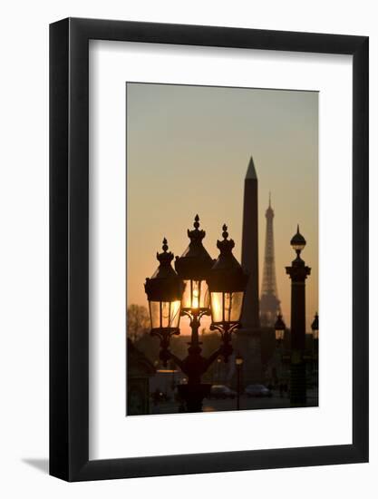 Place de la Concorde, Obelisk, Eiffel Tower, Paris, France-David Barnes-Framed Photographic Print