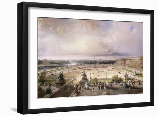 Place De La Concorde, Paris, 1853-Carlo Bossoli-Framed Giclee Print