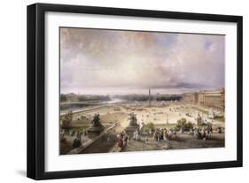 Place De La Concorde, Paris, 1853-Carlo Bossoli-Framed Giclee Print