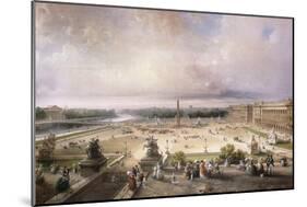 Place De La Concorde, Paris, 1853-Carlo Bossoli-Mounted Giclee Print