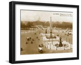 Place De La Concorde, Paris, France. a Little More Traffic to Be Expected Nowadays!!-null-Framed Photographic Print