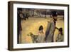 Place De La Concorde, (Viscount Lepic and His Daughters Crossing the Place De La Concord), 1875-Edgar Degas-Framed Giclee Print