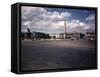 Place de La Concorde with the Ancient Obelisk, Showing Hotel Crillon and the Ministry of the Navy-William Vandivert-Framed Stretched Canvas