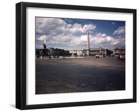 Place de La Concorde with the Ancient Obelisk, Showing Hotel Crillon and the Ministry of the Navy-William Vandivert-Framed Premium Photographic Print