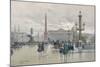 Place De La Concorde-Eugene Galien-Laloue-Mounted Giclee Print