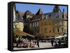 Place De La Liberte in the Old Town, Sarlat, Dordogne, France, Europe-Peter Richardson-Framed Stretched Canvas