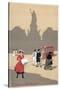 Place de la Republique Art Deco Scene - Paris, France-Lantern Press-Stretched Canvas