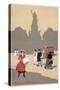 Place de la Republique Art Deco Scene - Paris, France-Lantern Press-Stretched Canvas