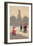 Place de la Republique Art Deco Scene - Paris, France-Lantern Press-Framed Art Print