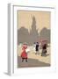 Place de la Republique Art Deco Scene - Paris, France-Lantern Press-Framed Art Print