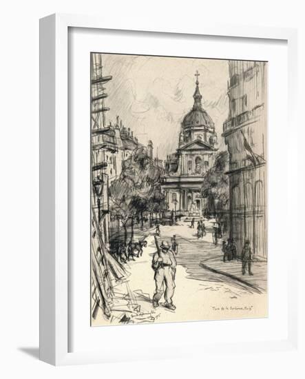 Place De La Sorbonne, 1915-Frank Milton Armington-Framed Giclee Print