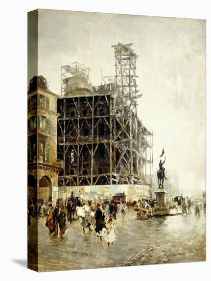 Place De Pyramides-Giuseppe Nittis-Stretched Canvas