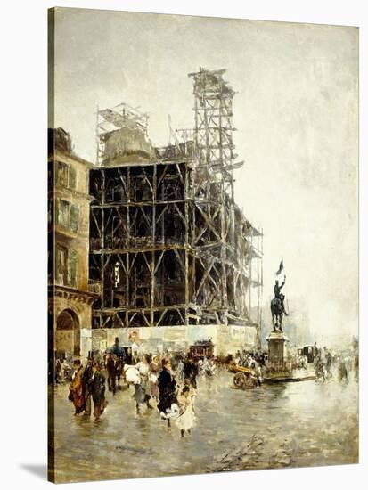 Place De Pyramides-Giuseppe Nittis-Stretched Canvas