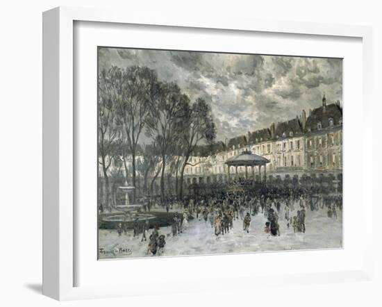 Place De Vosges, Paris, Day of a Concert, Late 19Th/Early 20th Century-Frank Myers Boggs-Framed Giclee Print