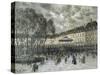Place De Vosges, Paris, Day of a Concert, Late 19Th/Early 20th Century-Frank Myers Boggs-Stretched Canvas