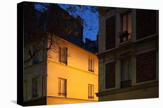 Place Denfert Rochereau in Paris at night (14th arrondissement). December 2012-Gilles Targat-Stretched Canvas