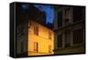 Place Denfert Rochereau in Paris at night (14th arrondissement). December 2012-Gilles Targat-Framed Stretched Canvas