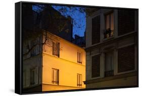 Place Denfert Rochereau in Paris at night (14th arrondissement). December 2012-Gilles Targat-Framed Stretched Canvas