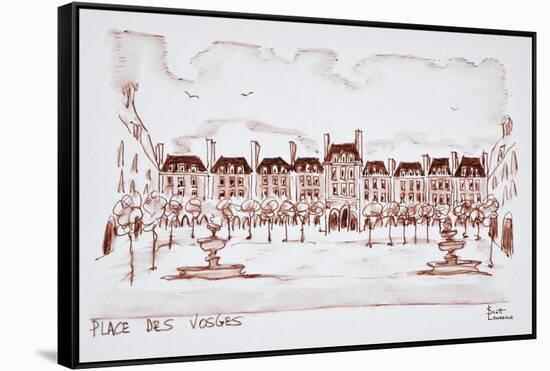 Place des Vosges in the historic district of Marais, Paris, France-Richard Lawrence-Framed Stretched Canvas