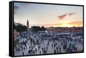 Place Djemaa El Fna and Koutoubia Mosque at Sunset, Marrakech, Morocco, North Africa, Africa-Matthew Williams-Ellis-Framed Stretched Canvas