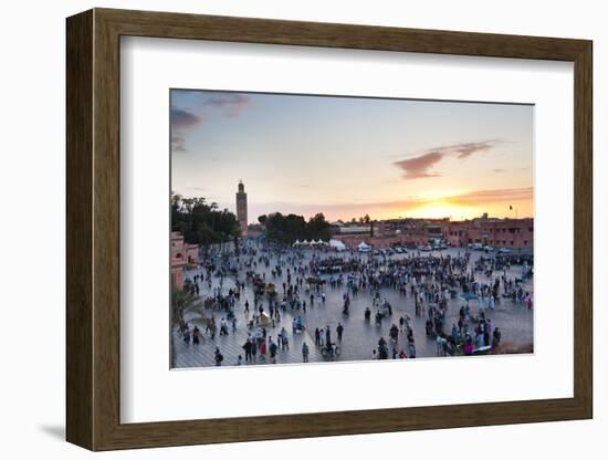 Place Djemaa El Fna and Koutoubia Mosque at Sunset, Marrakech, Morocco, North Africa, Africa-Matthew Williams-Ellis-Framed Photographic Print